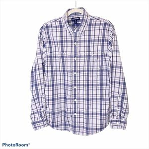 Land’s End Plaid Button Up Shirt Size Medium